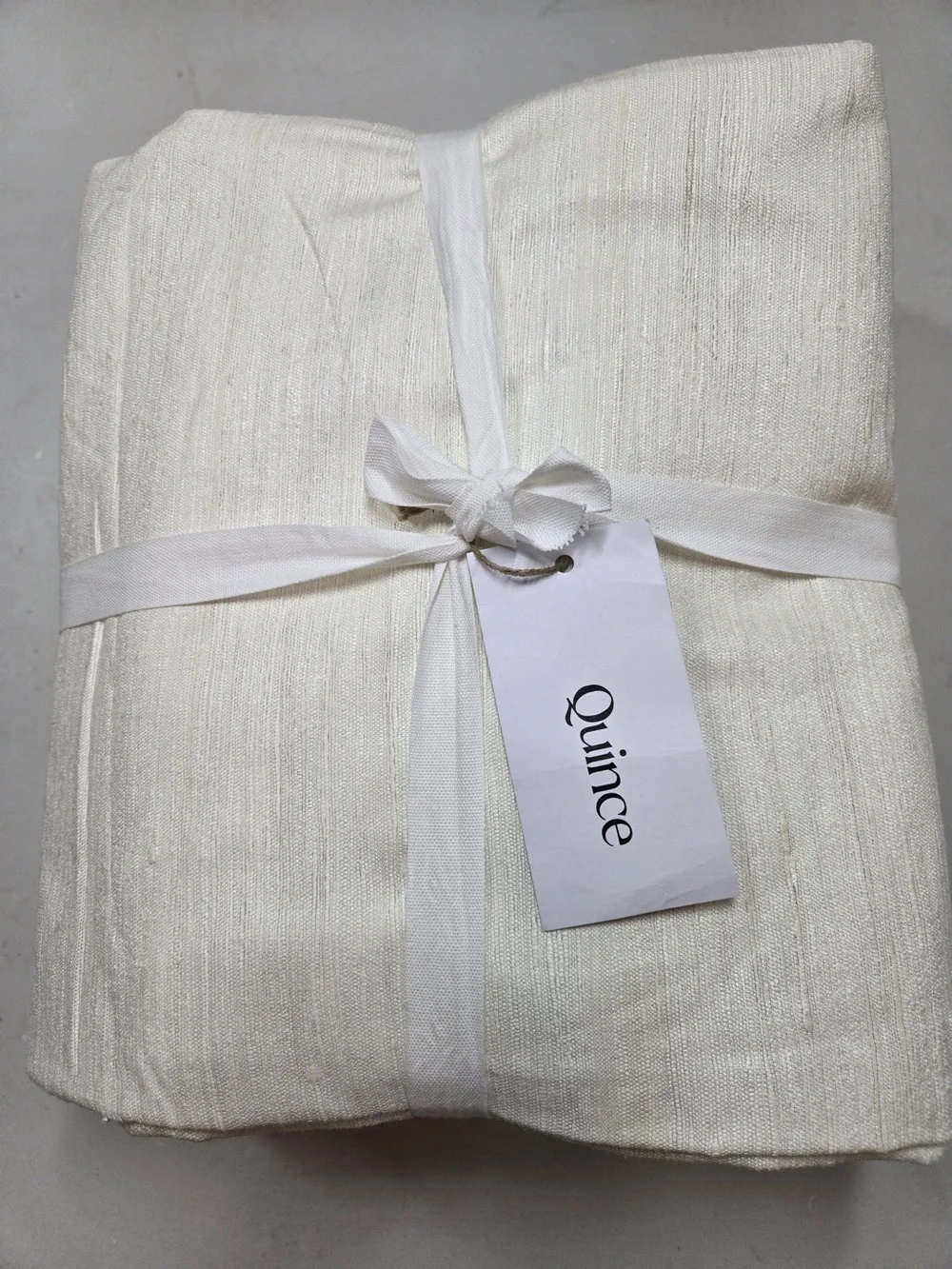 NWT QUINCE Set Of 2 48x84 Raw Silk True Blackout Curtain Ivory 9077